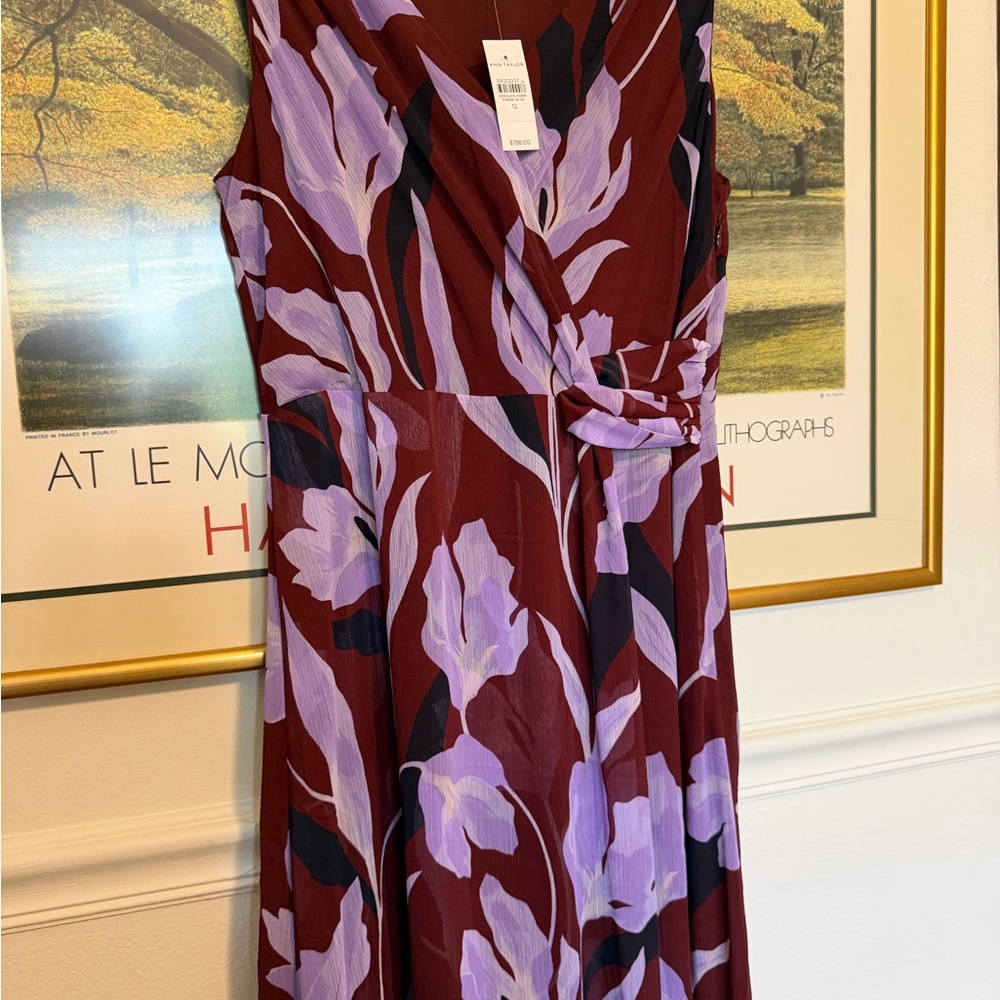 Ann Taylor Burgundy and Lavender Maxi Dress - Picture 2 of 8